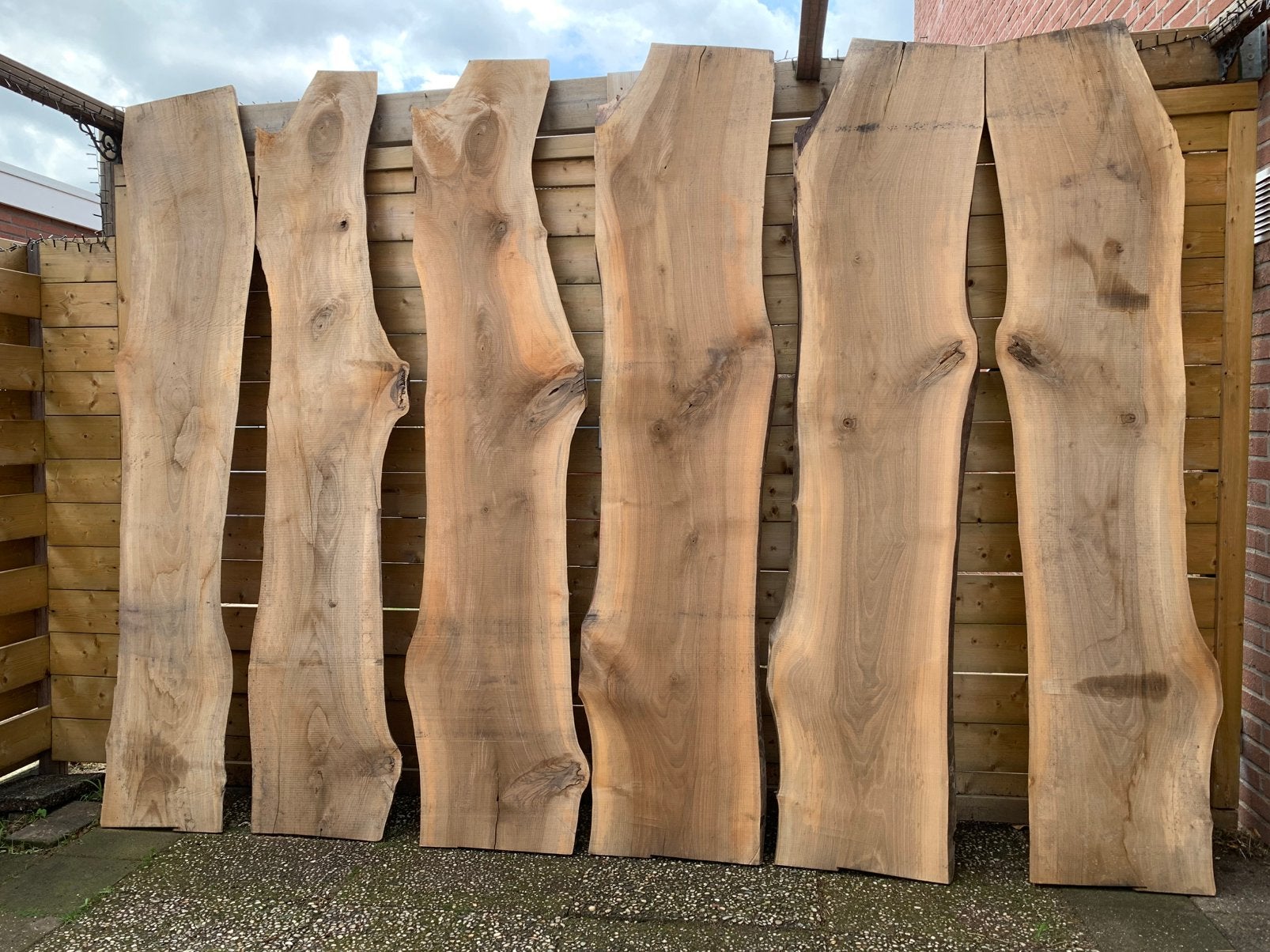 6 mooie walnoot schaaldelen 420,-, Ophalen, Nieuw, 200 tot 250 cm, Plank