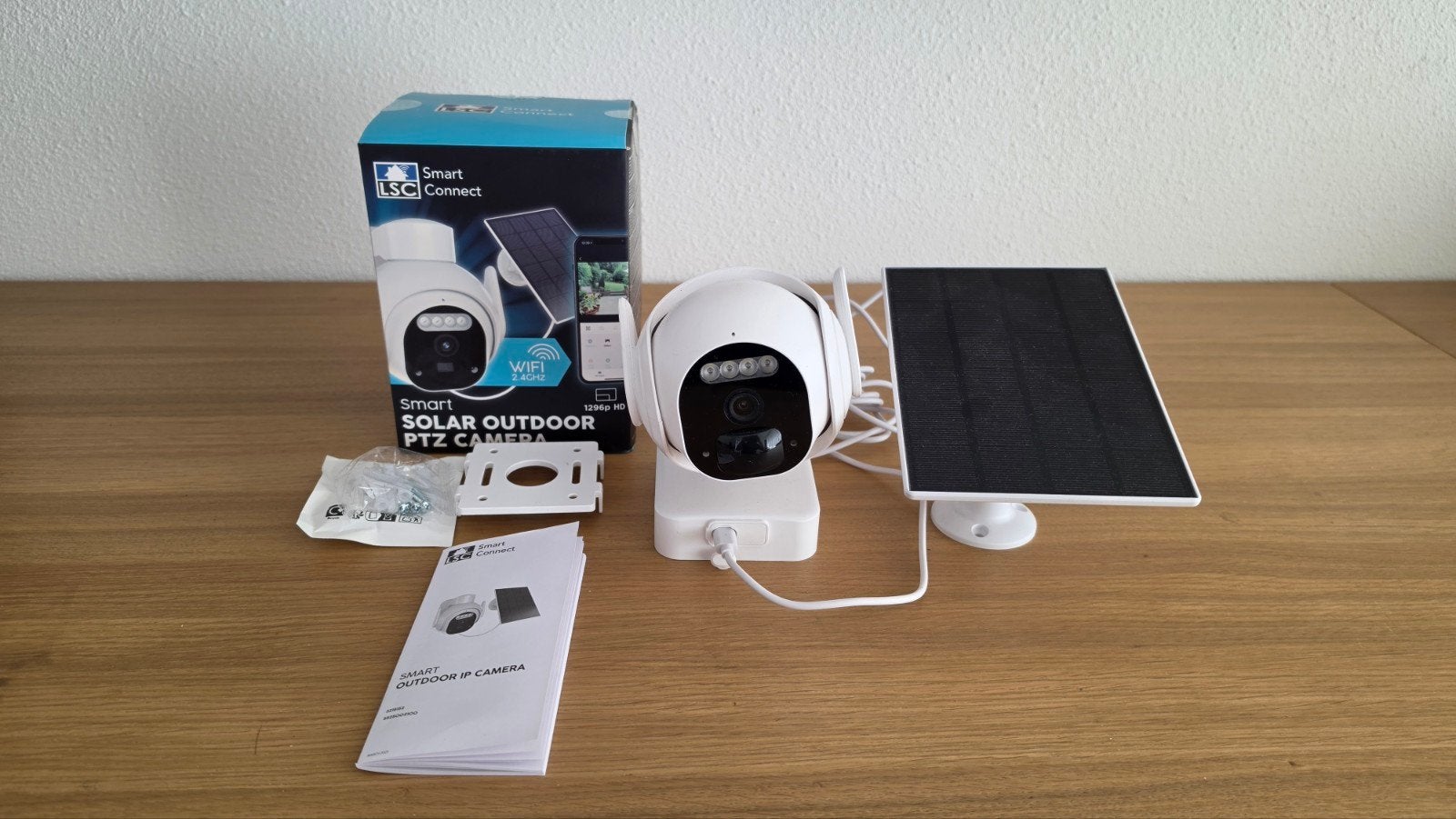 LSC Smart Connect Solar Outdoor PTZ Camera 1296p HD, Audio, Tv en Foto, Videobewaking, Ophalen, Zo goed als nieuw, Buitencamera