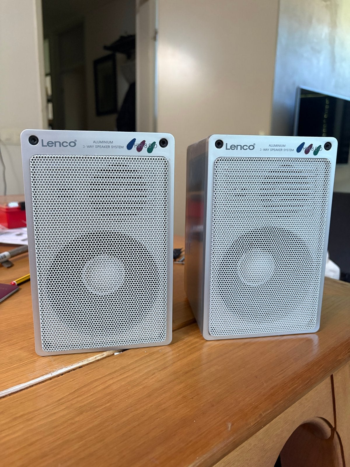 Lenco Aluminium 3-weg Speaker Systeem - HIFI-1880, Stereo speakers, Gebruikt, 60 tot 120 watt, Ophalen