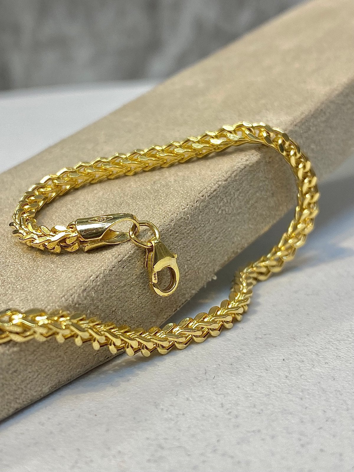 14k Gouden Vossenstaart Armband, Nieuw, Ophalen of Verzenden, 17 tot 18, Dame of Heer