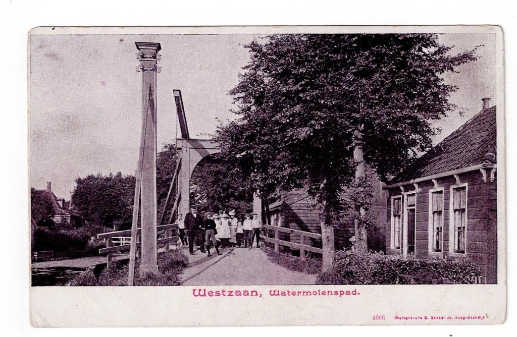 Westzaan 1905. Drukte op het Watersmolenpad., Ophalen of Verzenden, Voor 1920, Gelopen, Noord-Holland