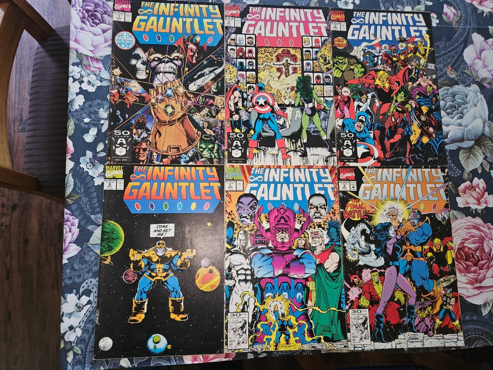 The Infinity Gauntlet Complete Serie (6 stripboeken), Complete serie of reeks, Ophalen of Verzenden, Gelezen, Jim Starlin