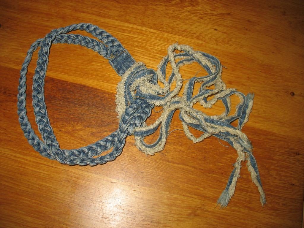 Ceintuur Gevlochten Spijkerstof Blauw * Puur Vintage, Ophalen of Verzenden, Zo goed als nieuw, Overige kleuren, Tailleriem