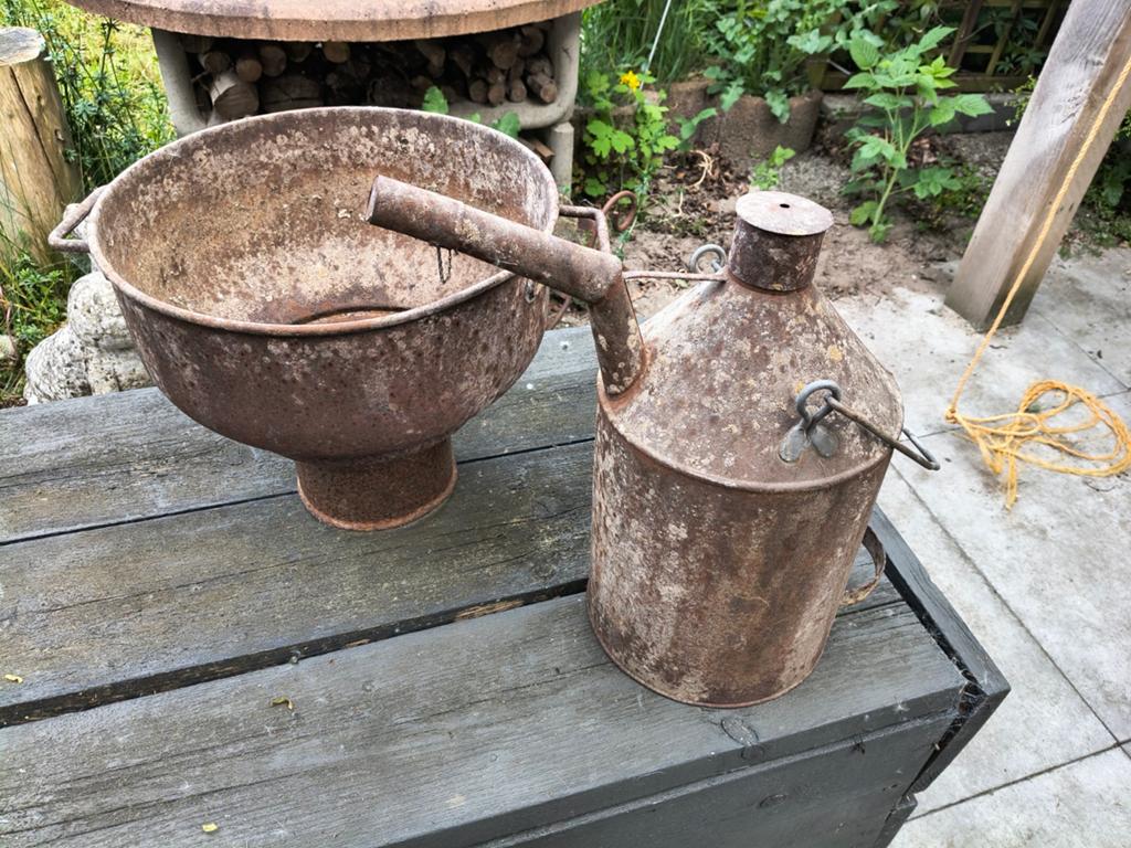 Olie / petroleum kan en nog iets / voor decoratie?!, Tuin en Terras, Ophalen