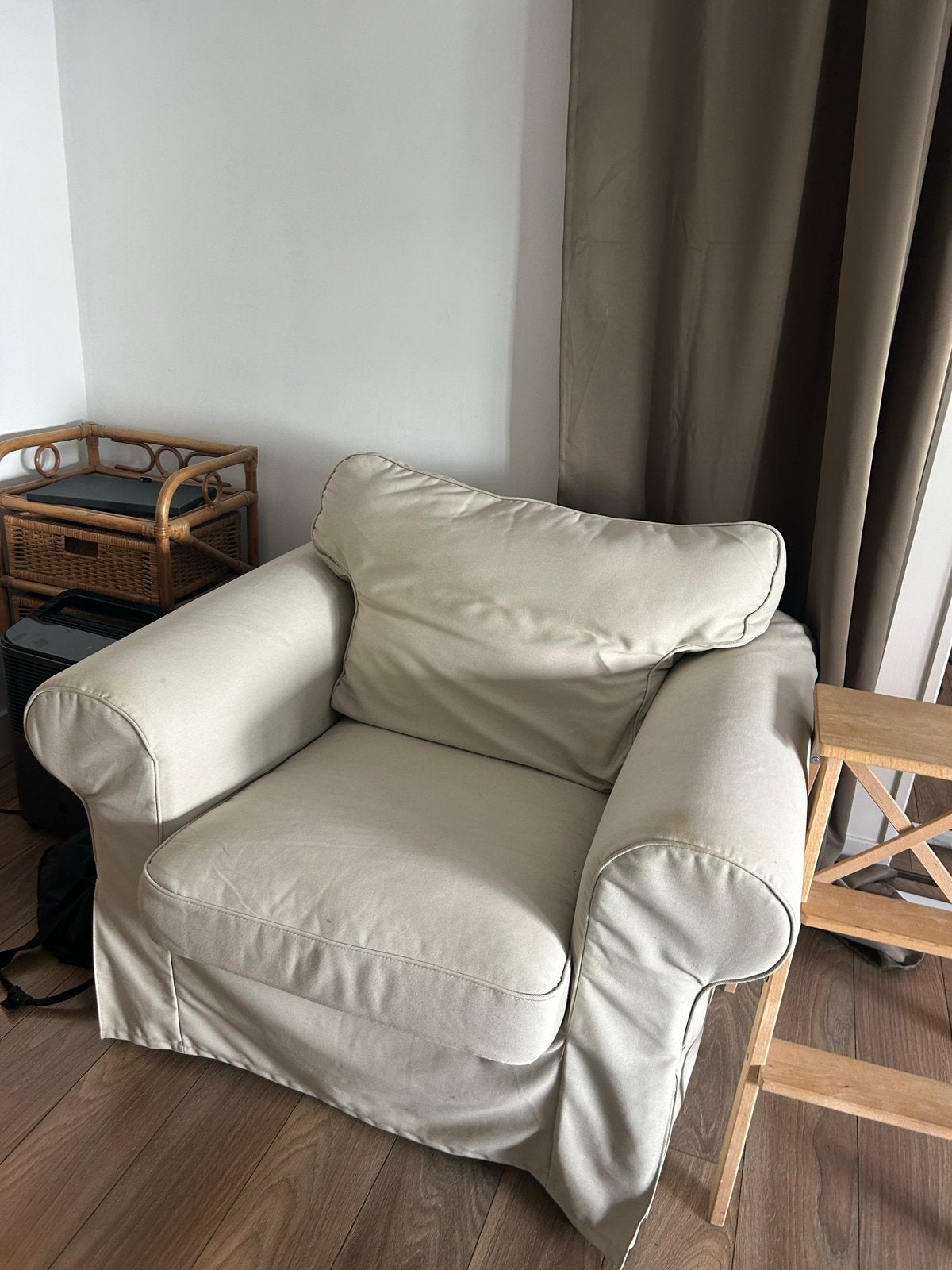 Comfortabele fauteuil - Crème/Beige Ektorp, Ophalen, Gebruikt, Overige kleuren, Eén