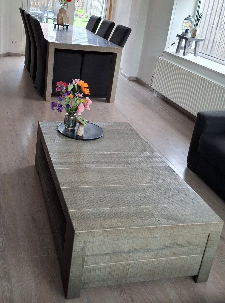 Eettafel en Salontafel, Ophalen, 200 cm of meer, 50 tot 100 cm, Zo goed als nieuw