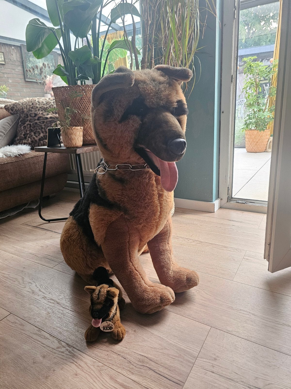 Kommissar Rex XXL knuffel (ca. 75 cm) + kleine Rex (1996), Overige merken, Overige karakters, Middelgroot (20 tot 80 cm), Bruin