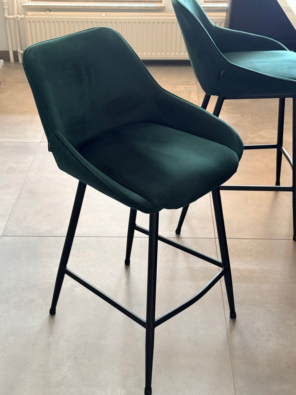 Set van 2 Groene Barstoelen, Ophalen, Twee, Overige kleuren, Zo goed als nieuw