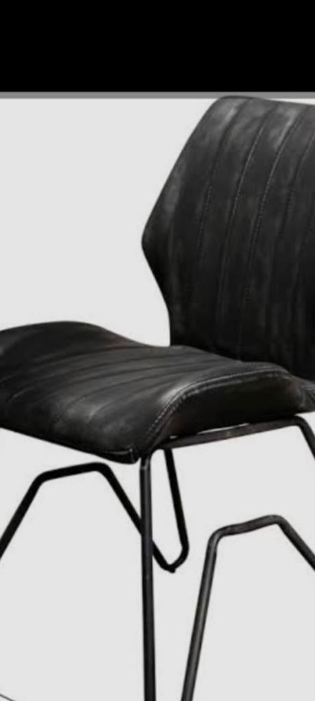 Stoelen ( 6 ) industriële stijl. Genuanceerd Antraciet, Huis en Inrichting, Stoelen, Ophalen, Gebruikt, Zwart, Industlrieel