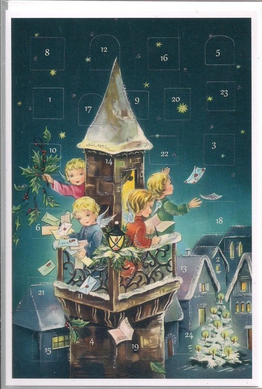 Adventskalender Kaart: Kerstwensen vanaf de toren - 12485, Ophalen of Verzenden, Nieuw