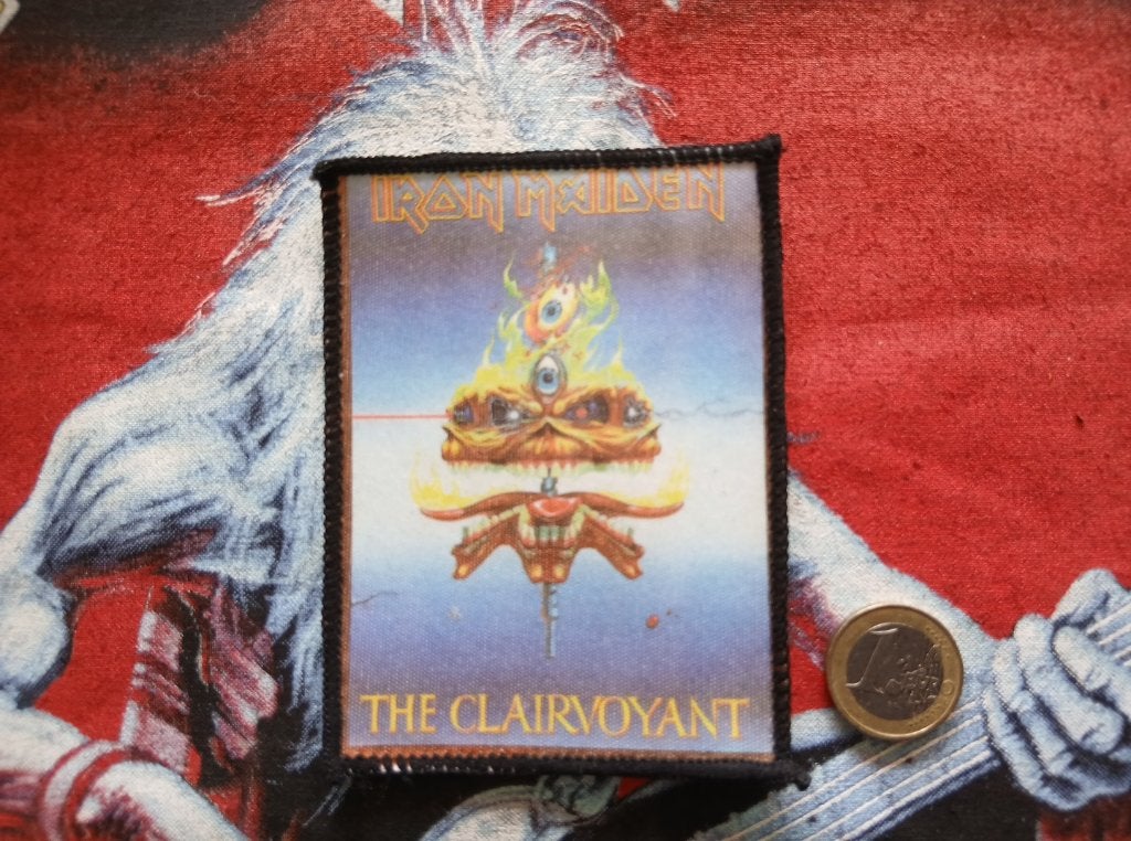Iron Maiden  €3 SALE 1988 vintage patch 44 The Clairvoyant, Verzenden, Nieuw, Kleding