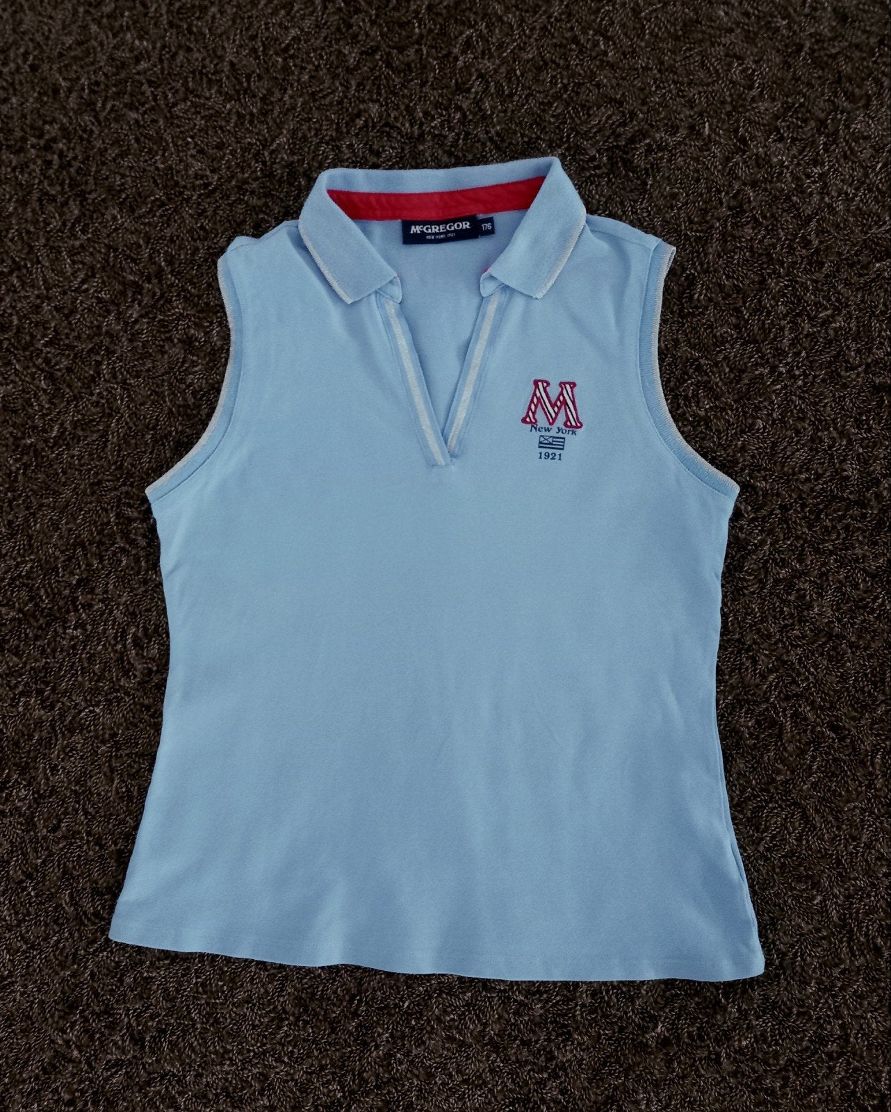 McGregor mouwloze polo - lichtblauw met rood accent, McGregor, Blauw, Ophalen of Verzenden, Zo goed als nieuw