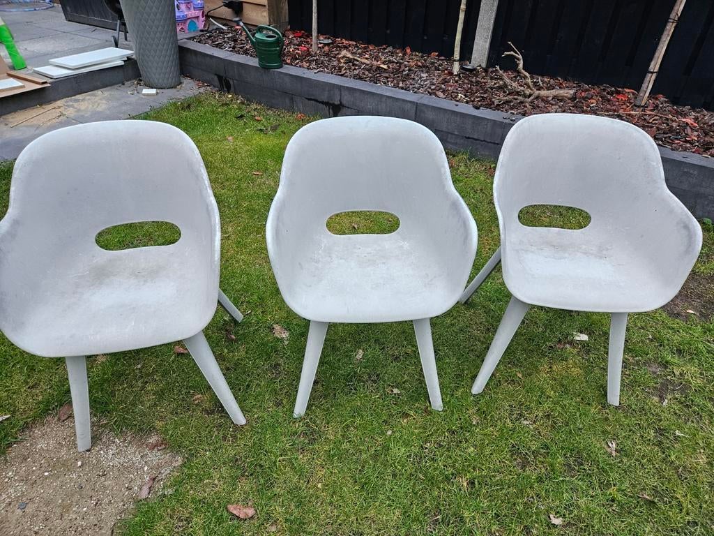 3 Allibert tuinstoelen (met vlekken), Tuin en Terras, Tuinstoelen, Ophalen, Gebruikt, Kunststof