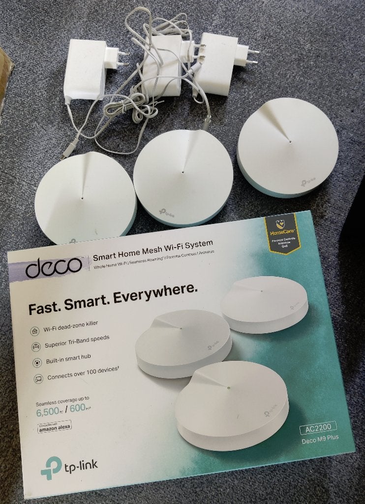 TP-Link Deco M9 Plus  (3-pack) 1-7, Ophalen of Verzenden, Zo goed als nieuw, TP-Link Deco