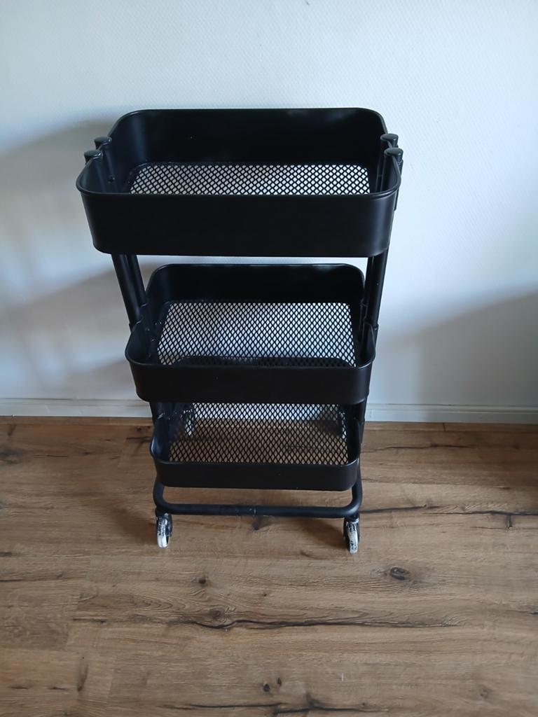 IKEA RÅSKOG roltafel / trolley - zwart, Zwart, Ophalen of Verzenden, Zo goed als nieuw, Metaal