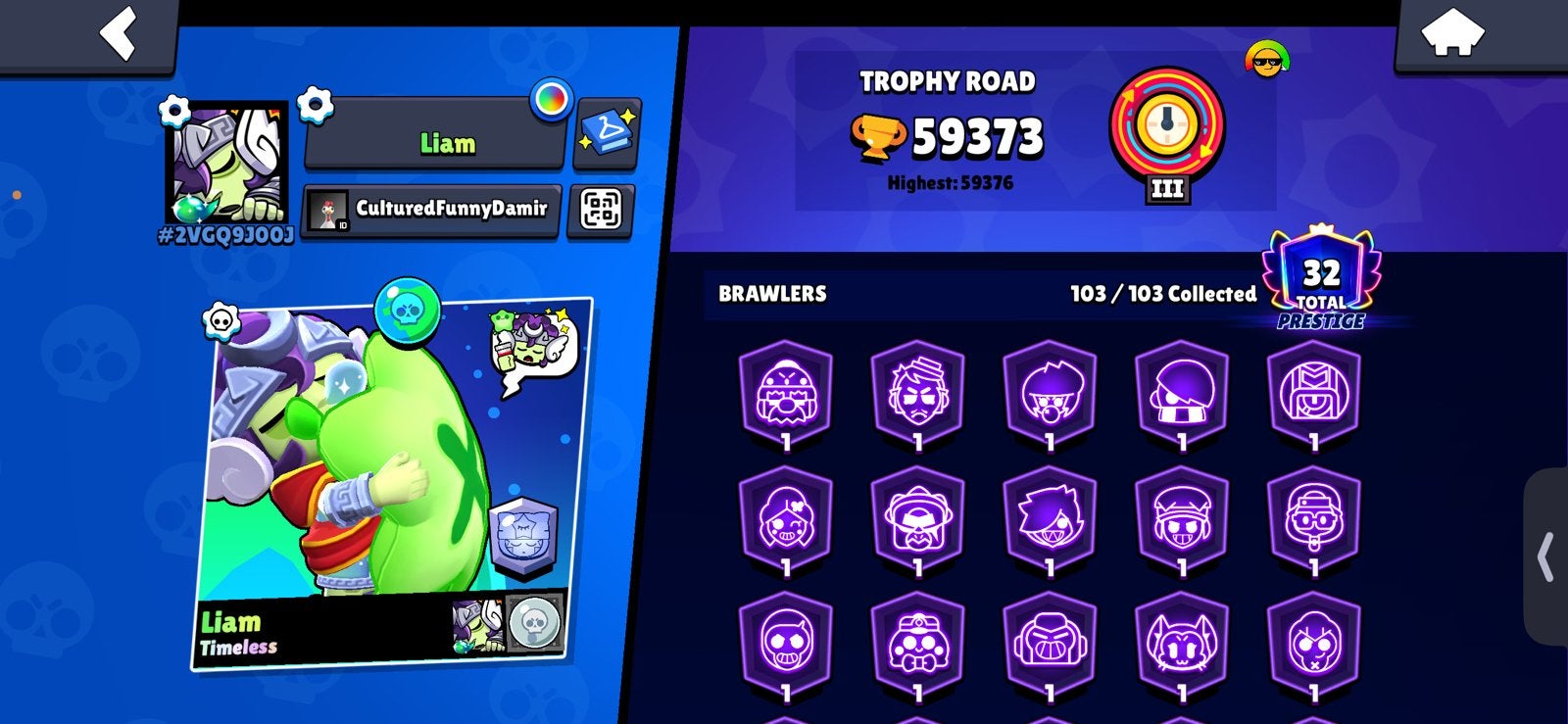 Brawlstars Account | 59K+ Trophies, Spelcomputers en Games, Games | Pc, Online, Overige genres, 1 speler, Ophalen of Verzenden