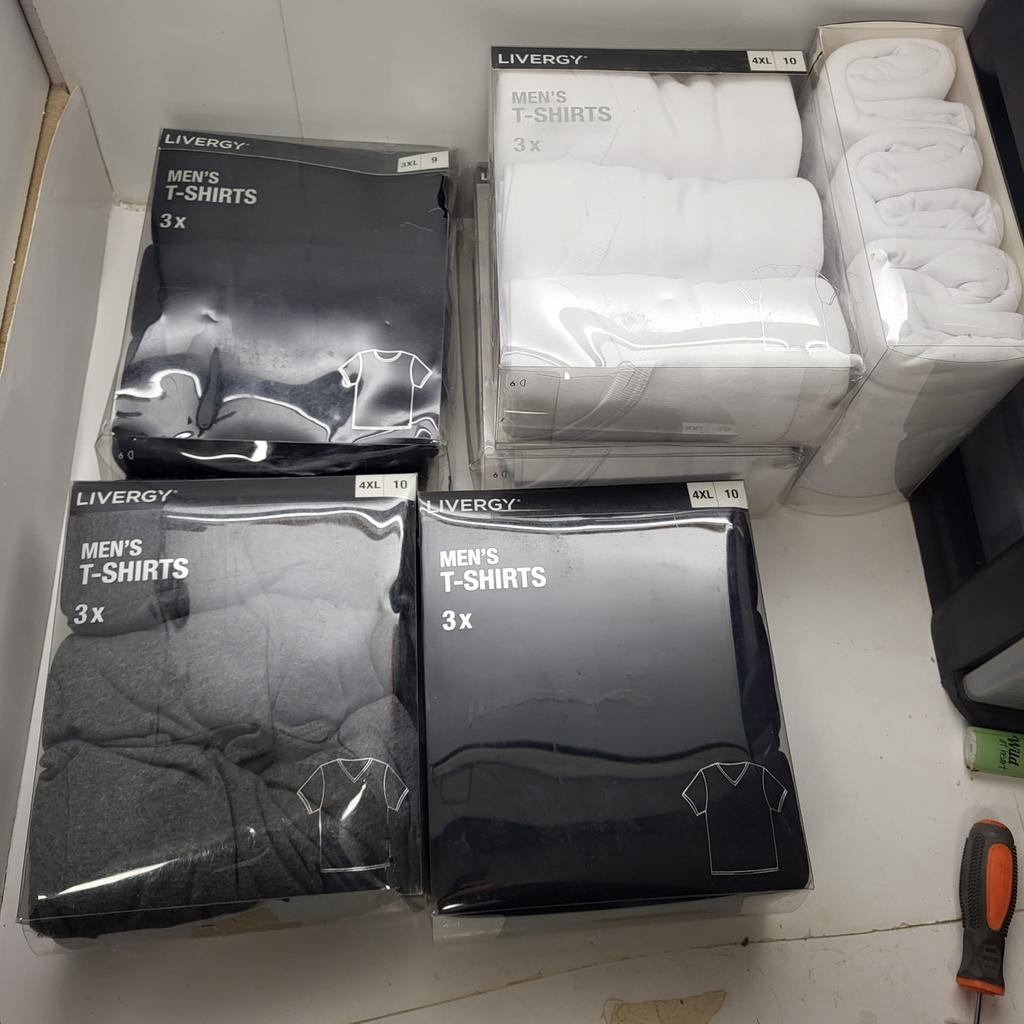 Livergy Heren T-shirts - 3-pack, wit of grijs, diverse maten, Kleding | Heren, T-shirts, Ophalen of Verzenden, Nieuw, Overige maten