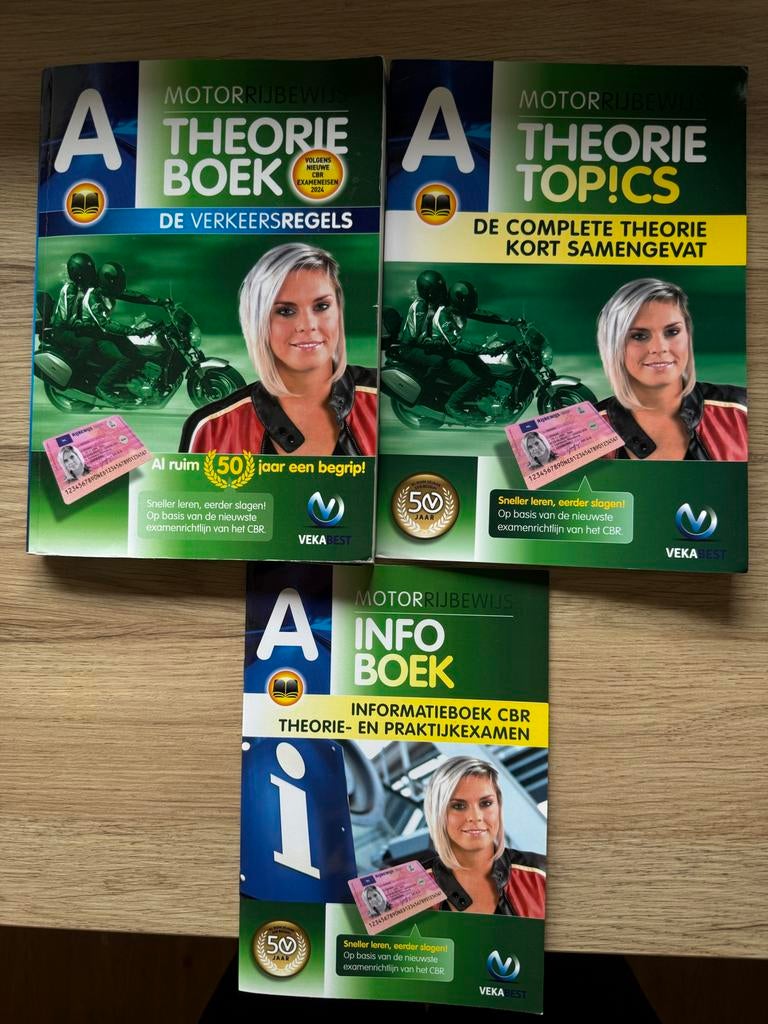 Motorrijbewijs Theorieboeken Set (VekaBest) 5e druk, Ophalen of Verzenden, Zo goed als nieuw, Overige niveaus