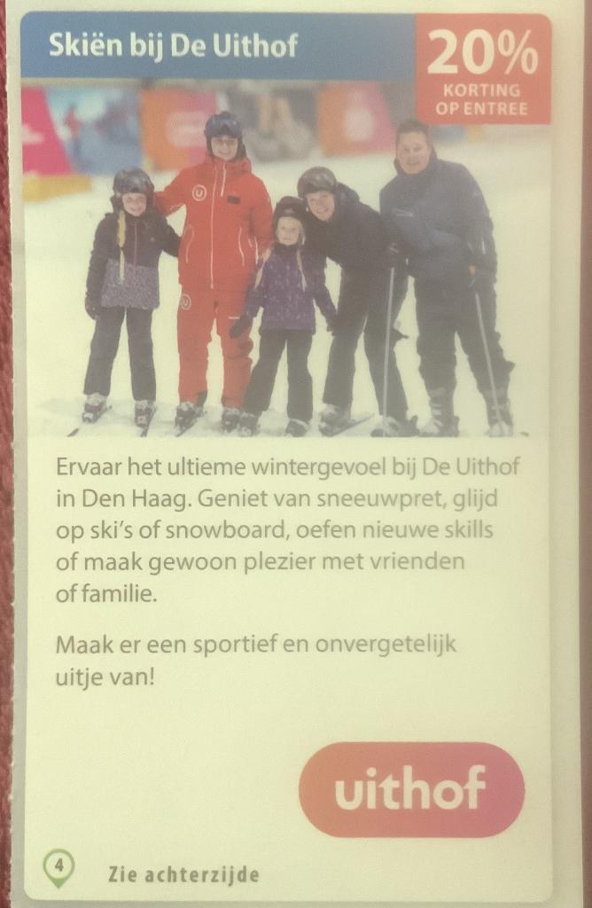 Skiën bij de Uithof in Den Haag Voordeelbon, Tickets en Kaartjes, Drie personen of meer, Kortingsbon, Overige typen