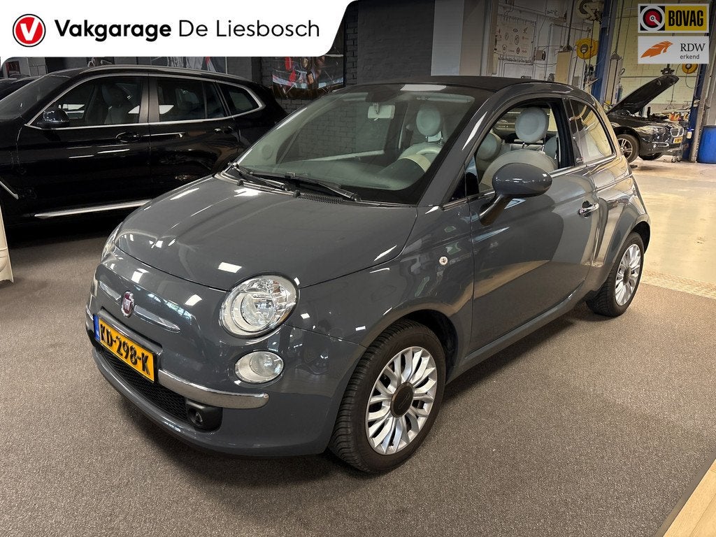 Fiat 500 C 1.2 Lounge/airco/bluetooth/boeken/cabrio/zeer net, Voorwielaandrijving, Stof, Gebruikt, 4 cilinders