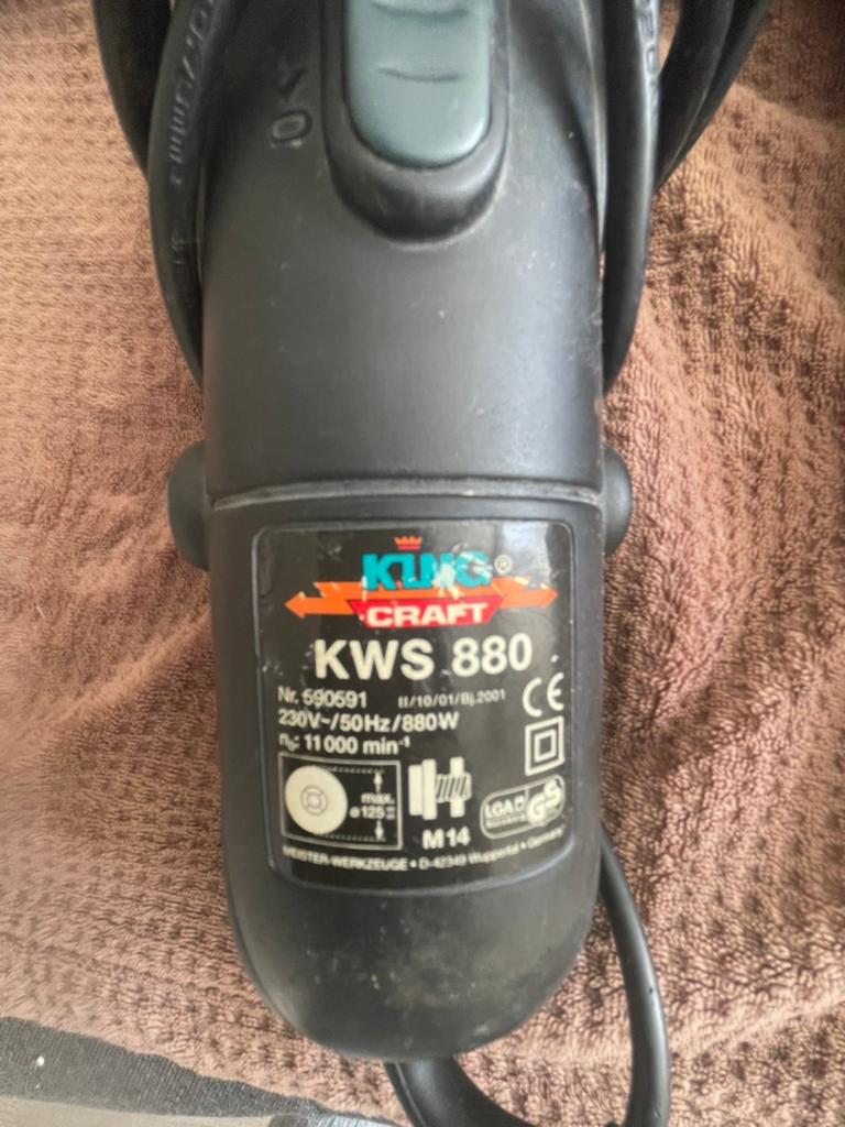 Klus Craft KWS 880 Slijptol - 880W Haakse Slijper, Ophalen, Gebruikt, 700 tot 1000 watt, Haakse handslijpmachine