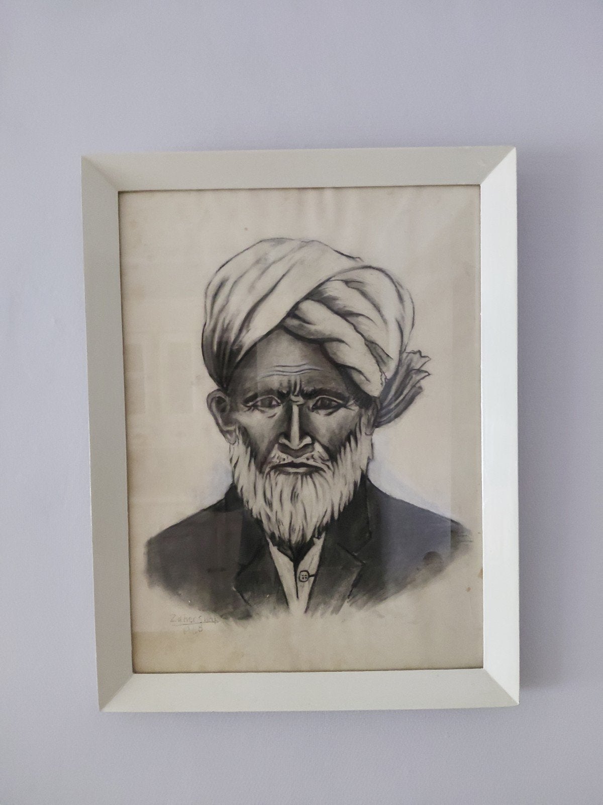Te koop potlood   tekening  van Mohammed Zahir Shah, Ophalen of Verzenden