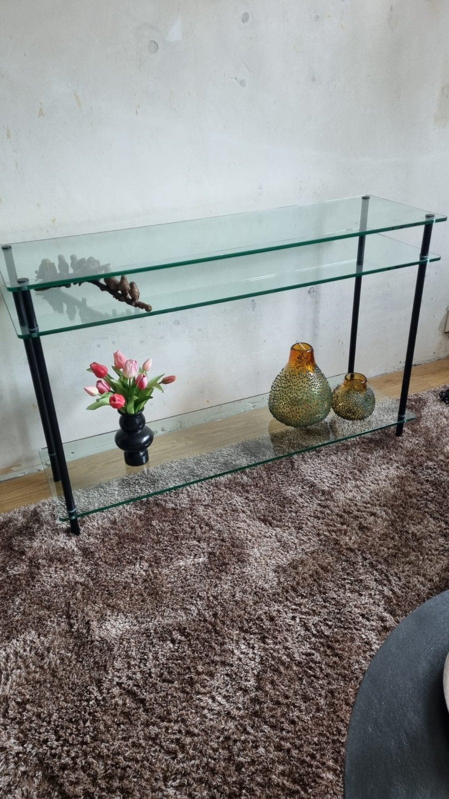 Side table, Huis en Inrichting, Tafels | Sidetables, Ophalen, 100 tot 150 cm, Glas, Zo goed als nieuw