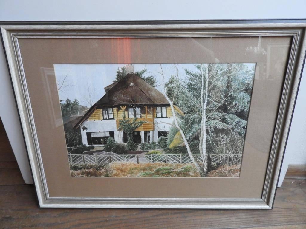 Schilderij huis in bos - Gesigneerd - Toon Bosveld, Ophalen