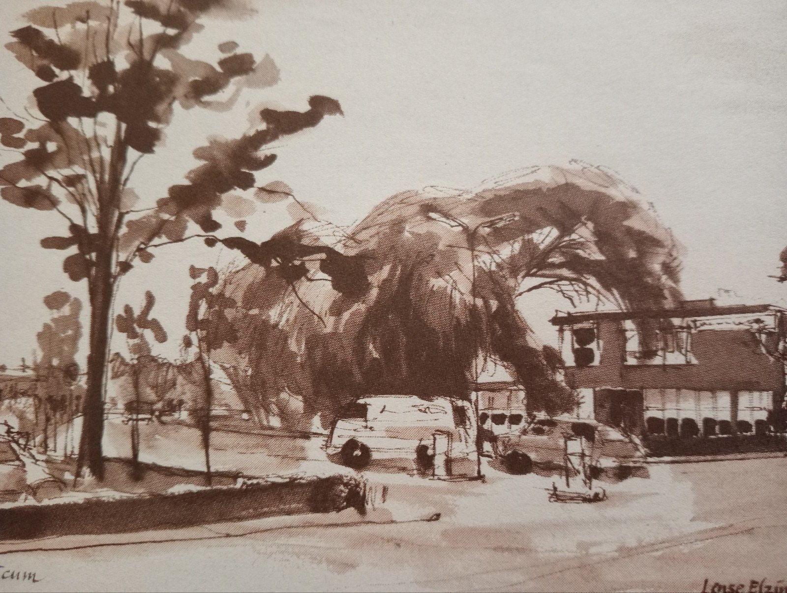 Castricum offset prent, Ophalen of Verzenden, Voor 1940, Gebruikt, Overige onderwerpen