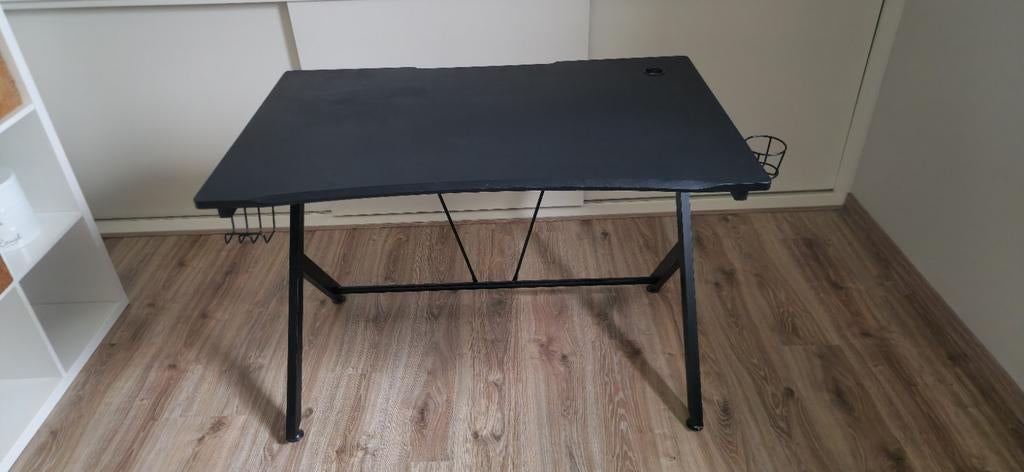 Gaming/werkbureau zwart | 115x75x80, Gebruikt, 100 tot 150 cm, Ophalen of Verzenden, Rechthoekig