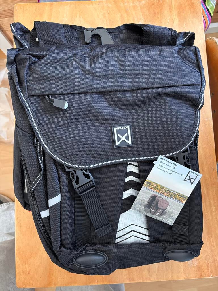 Willex Dubbele Fietstas 1200 Zwart - Nieuw, Fietsen en Brommers, Fietsaccessoires | Fietstassen, Ophalen of Verzenden, Nieuw