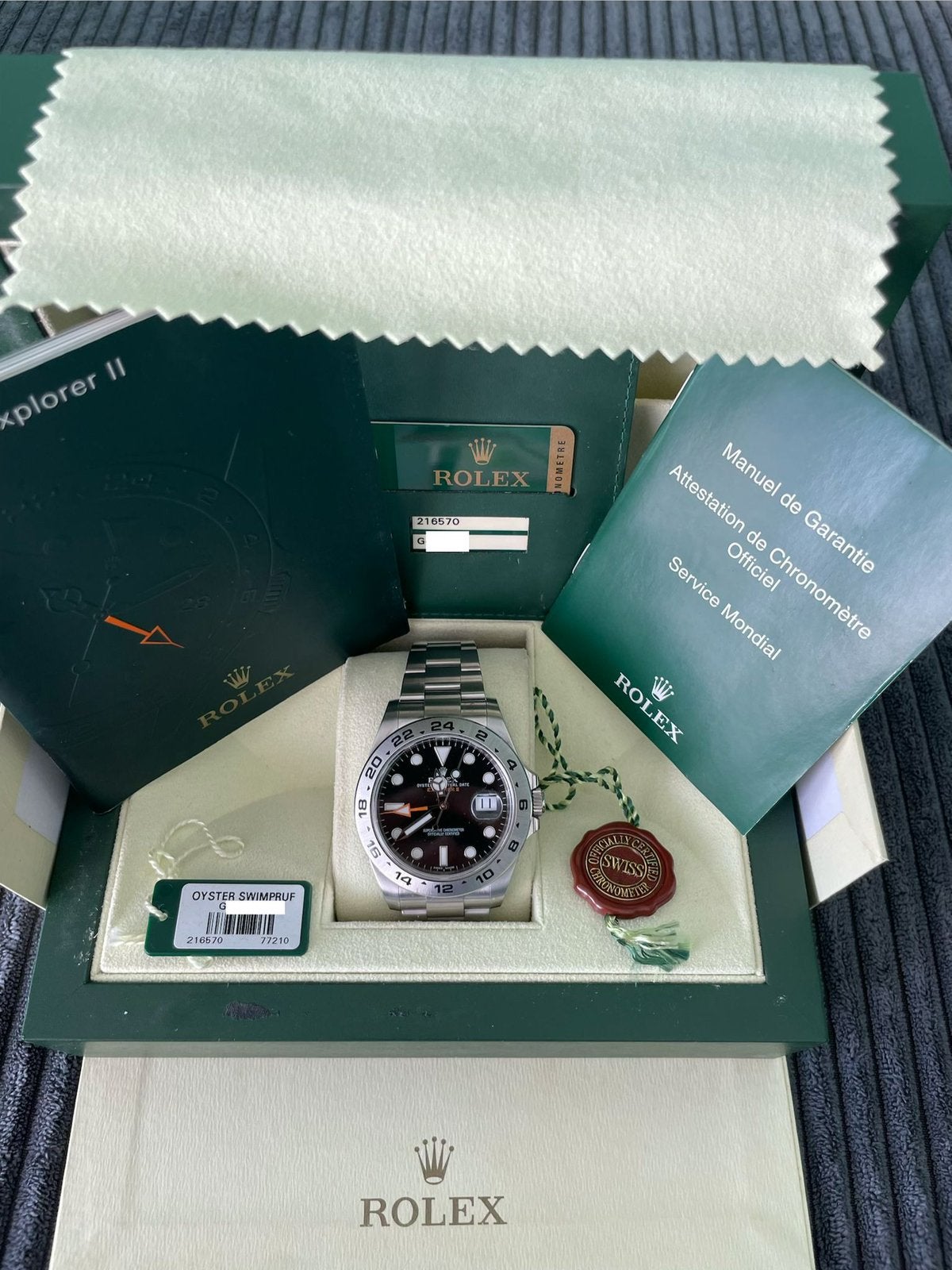 Rolex Explorer II 42 mm zwart/ wit, Ophalen, Staal, Polshorloge, Zo goed als nieuw