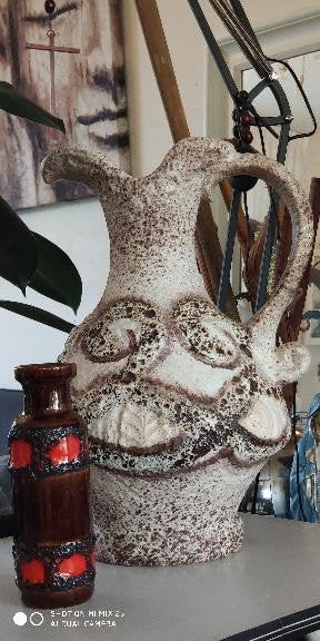 Vintage West Germany Fat Lava Vaas - Aardewerk Kruik, Ophalen