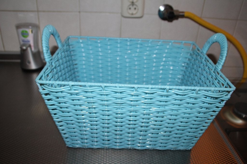 mandje blauw, Ophalen of Verzenden, Gebruikt, Blauw, Overige materialen
