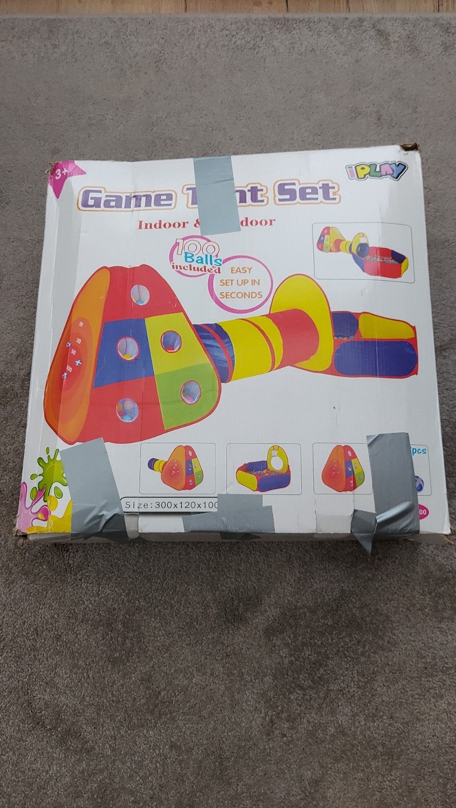 Game Tent Set - Speeltent met tunnel en 100 ballen, Ophalen, Nieuw
