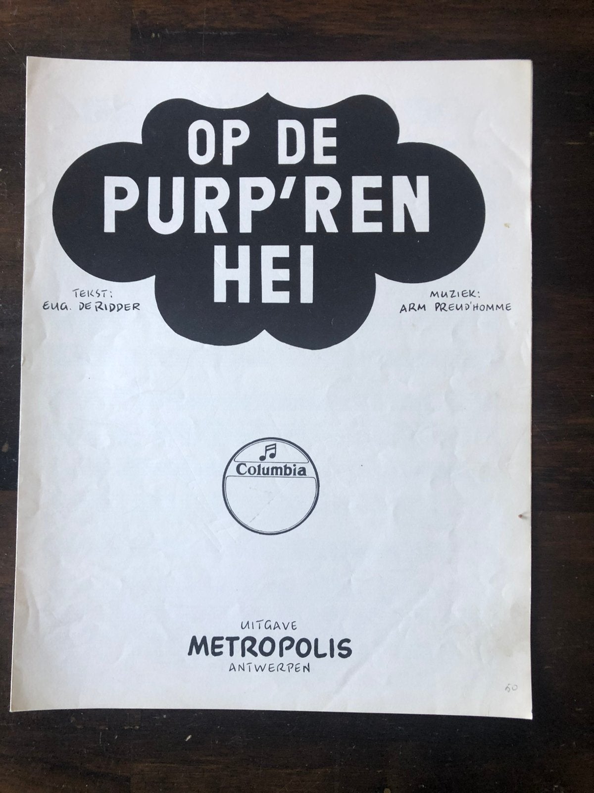 Bladmuziek Op De Purp’ren Hei voor piano en zang als nieuw, Muziek en Instrumenten, Bladmuziek, Zang, Klassiek, Ophalen of Verzenden