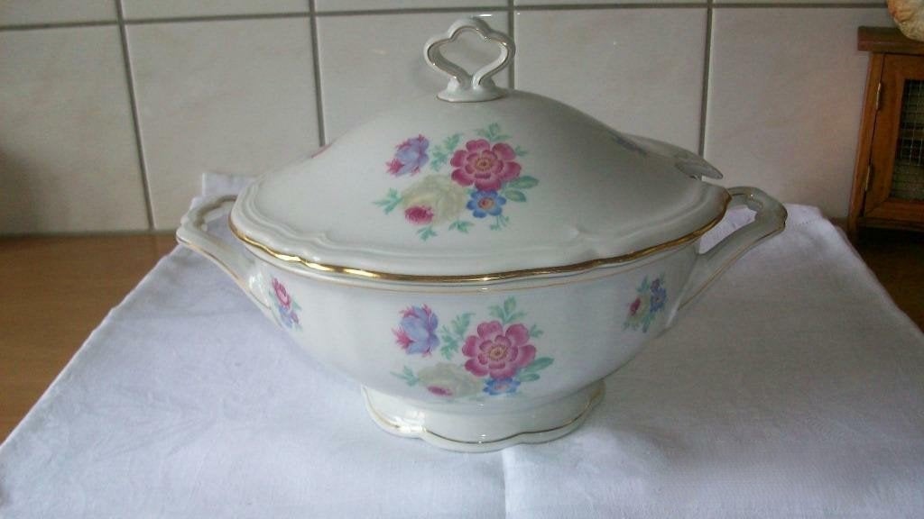 Antieke soepterrine met bloemmotief - Shellmann MarieLouise, Antiek en Kunst, Ophalen of Verzenden