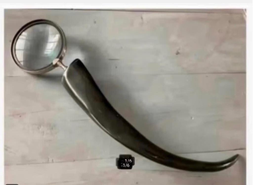 XL grote Bijzondere Loep met hoornen handvat, 57 cm, Vergrootglas of Loep, Nieuw, Ophalen of Verzenden, X