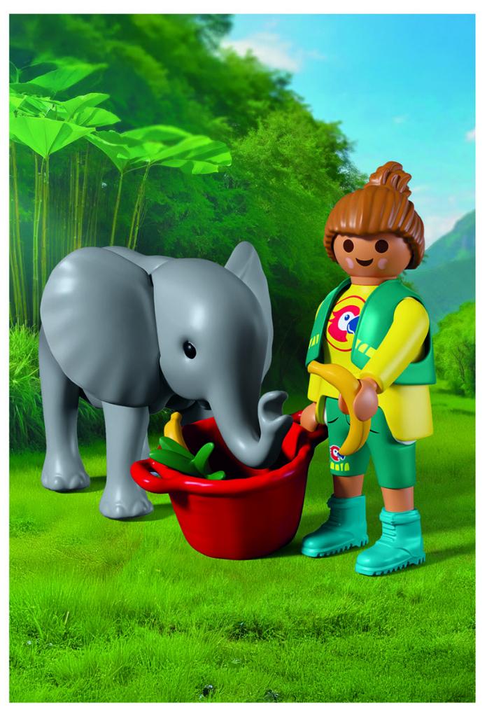 PLAYMOBIL 72092 Dierentuin; BabyOlifant en Verzorger 6 delig, Ophalen of Verzenden, Nieuw, Complete set