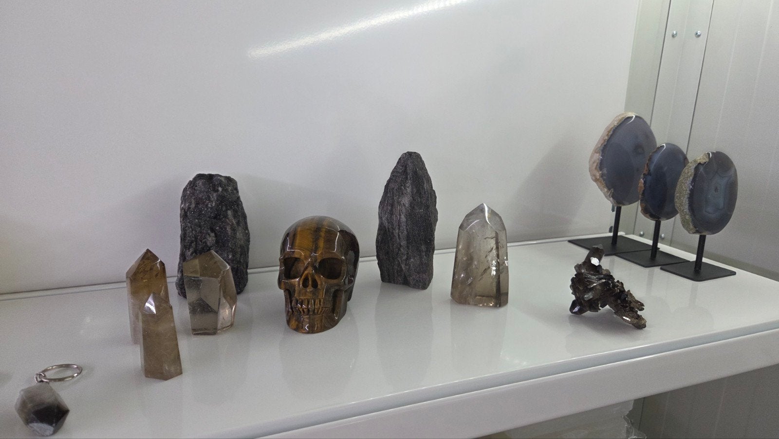 Zwarte Mica, Tijgeroog Skull & Citrien Mineralen Collectie, Verzamelen, Mineralen en Fossielen, Ophalen of Verzenden, Mineraal