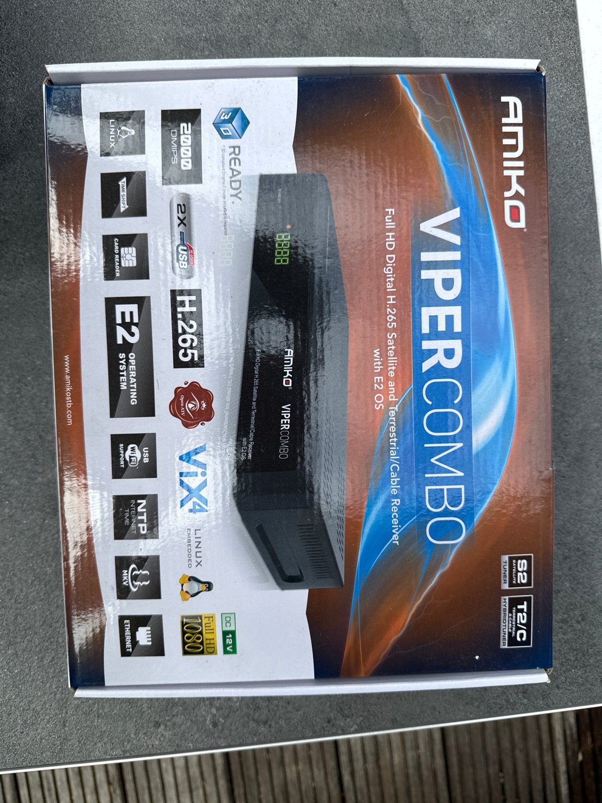 Amiko Viper Combo Full HD H.265 Satelliet/Kabel Ontvanger, Ophalen of Verzenden, Nieuw, Decoder