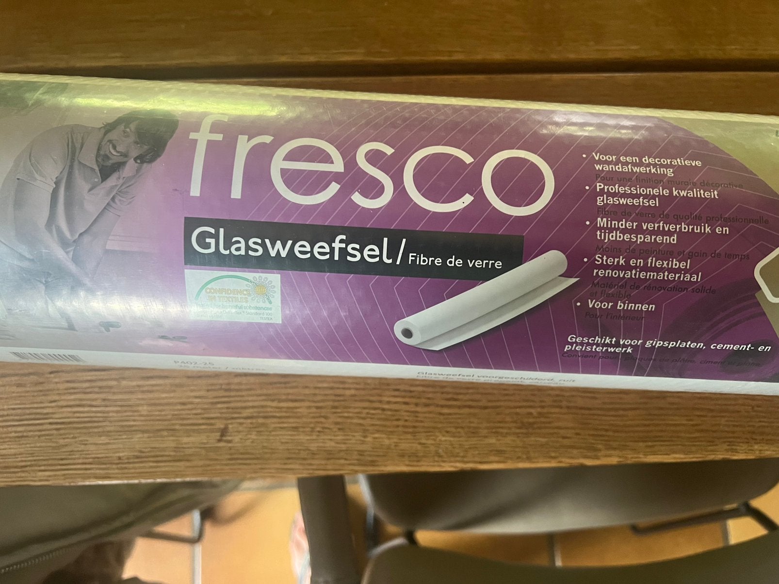 1rol Fresco glasweefsel behang voorgeschilderd ruit 25 m, Ophalen of Verzenden