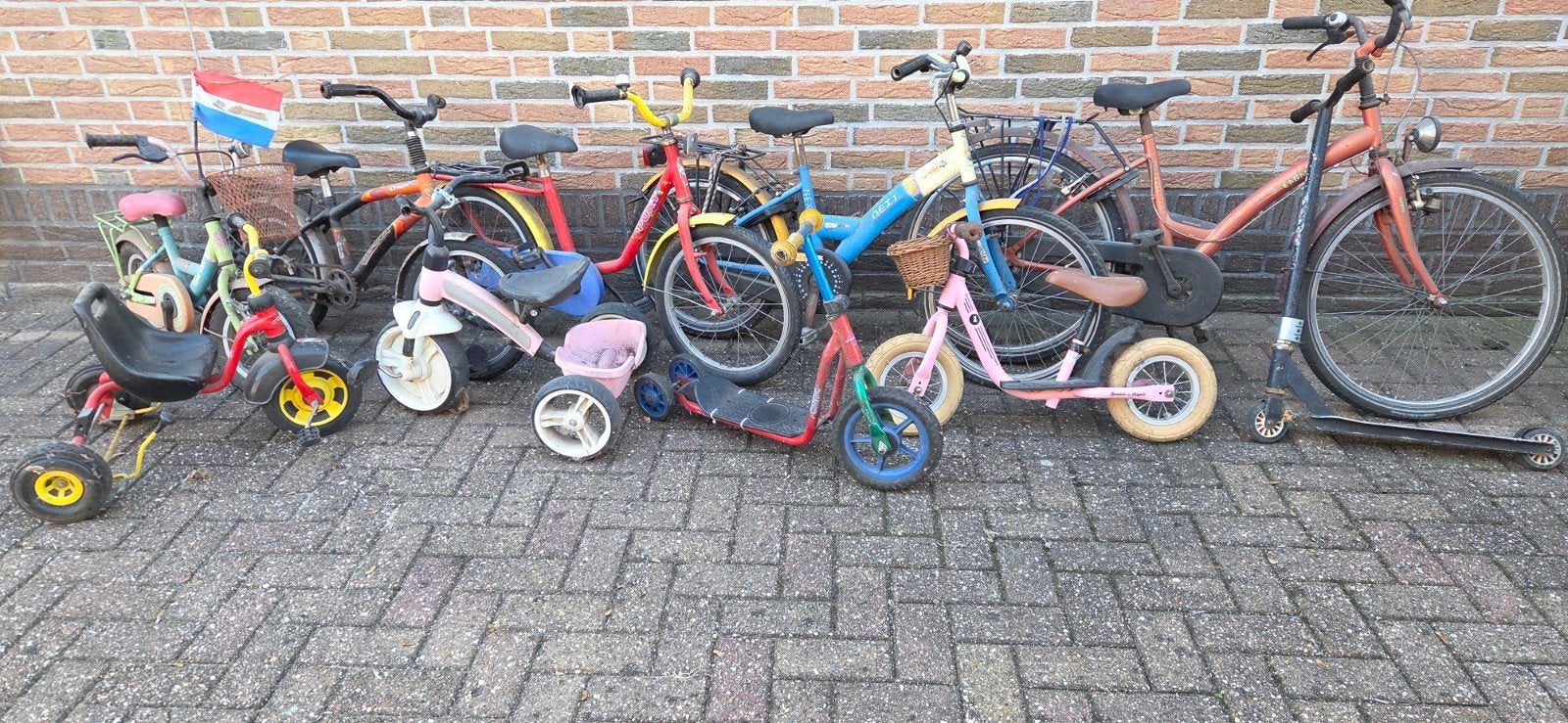 Diverse kinderfietsen en driewielers en step te koop, Ophalen, Gebruikt, 16 tot 20 inch