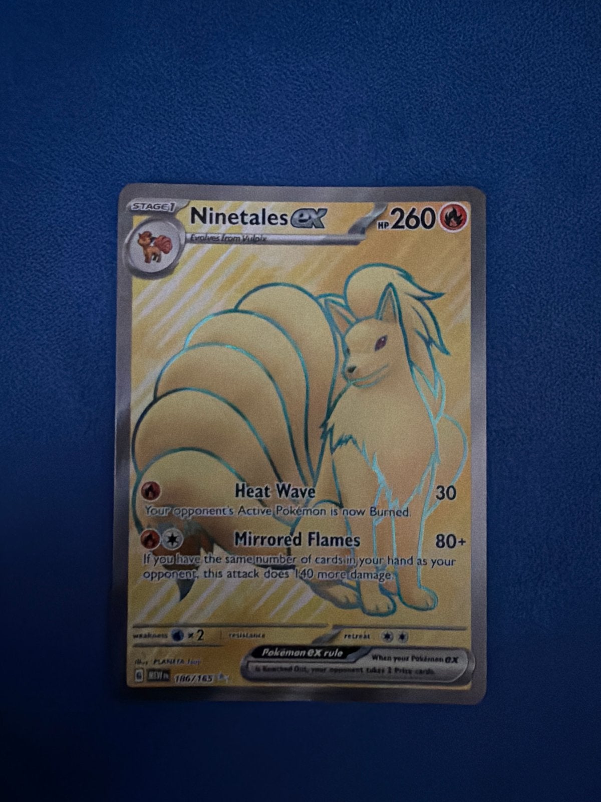 Ninetales EX Pokémon Kaart - Zo goed als nieuw, Ophalen of Verzenden, Zo goed als nieuw, Losse kaart, Foil
