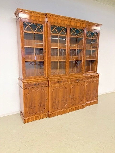 Engelse boekenkast zgn. Breakfront Bookcase, Ophalen, Gebruikt, Met deur(en), 200 cm of meer