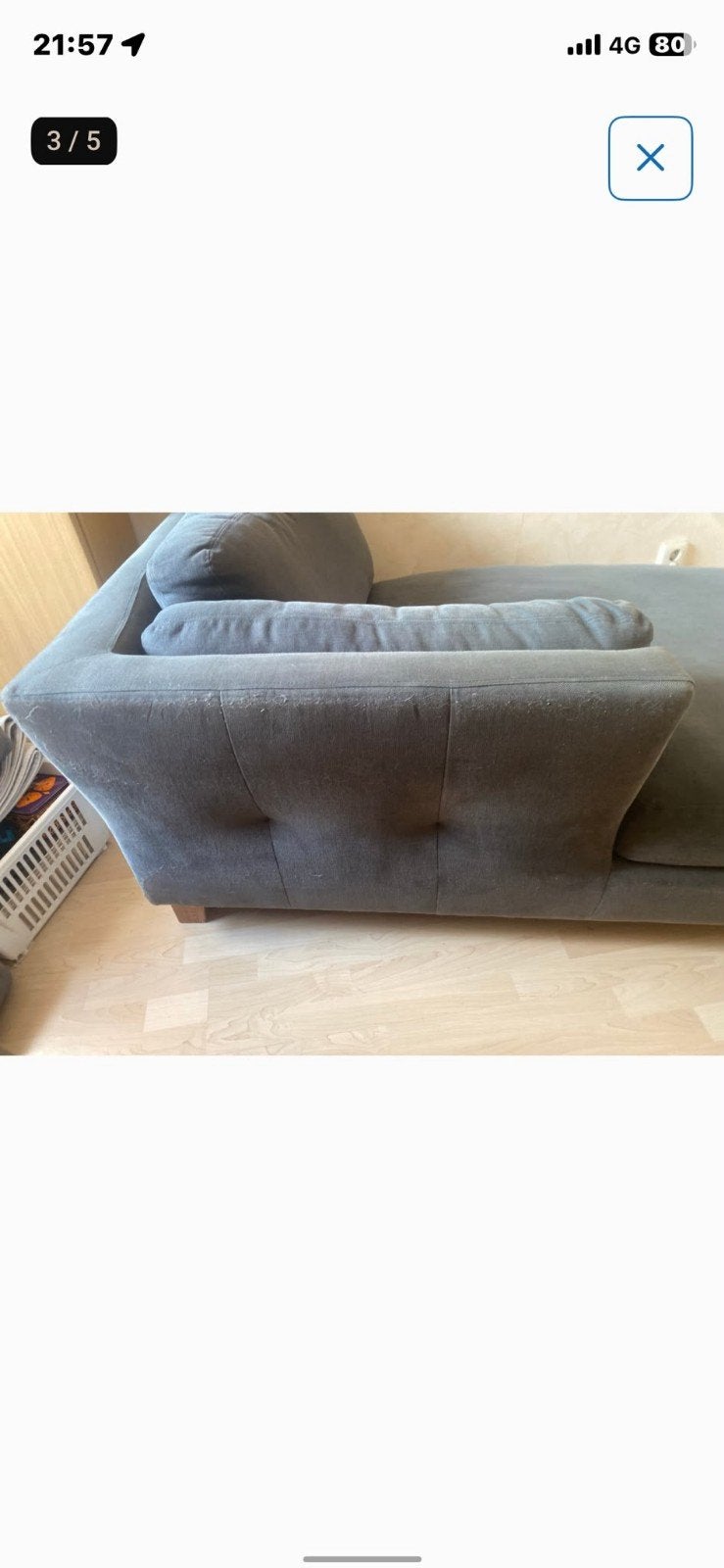 Comfortabele grijze chaise longue, zo goed als nieuw, Huis en Inrichting, Ophalen, Hout, Gebruikt, Eenpersoons