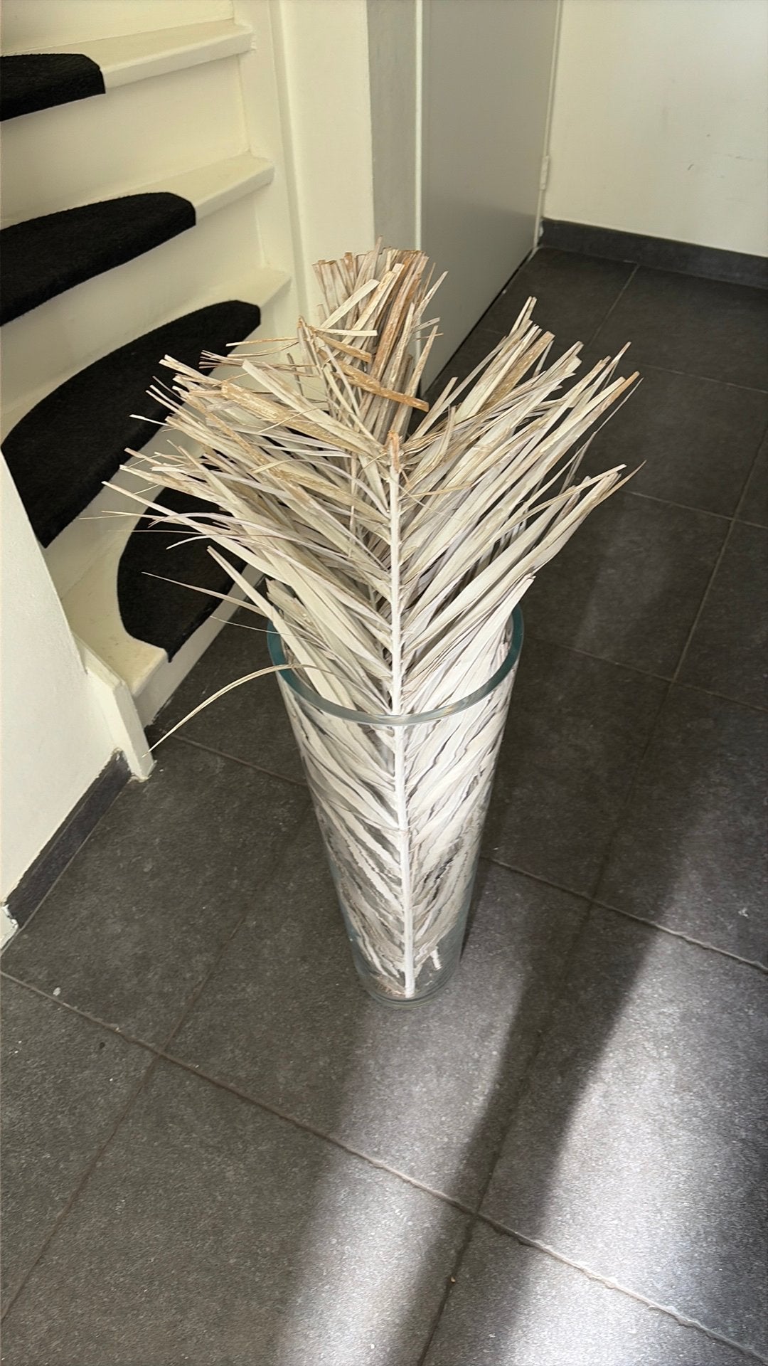 Vaas met Palmblad, Ophalen, Zo goed als nieuw, Hout