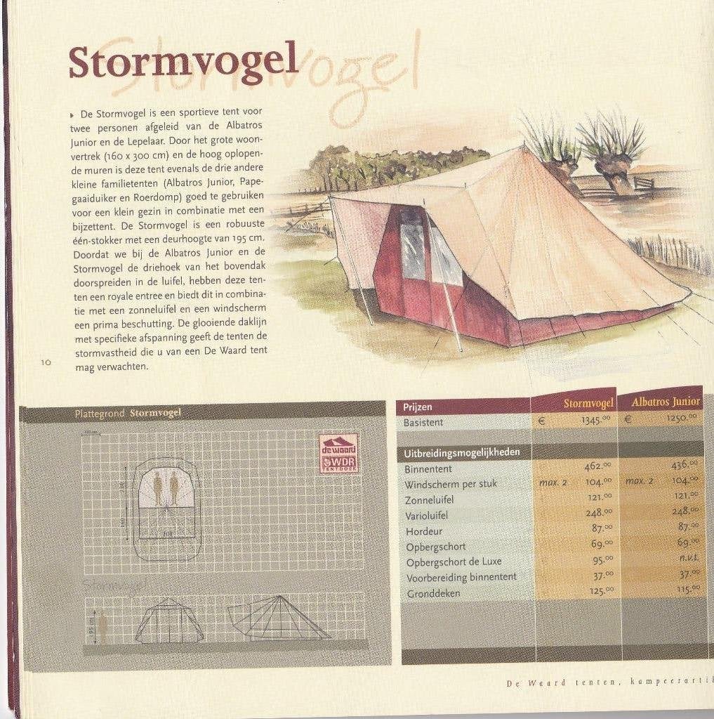 De Waard tent Stormvogel, Caravans en Kamperen, Tenten, tot en met 2, Gebruikt, Ophalen