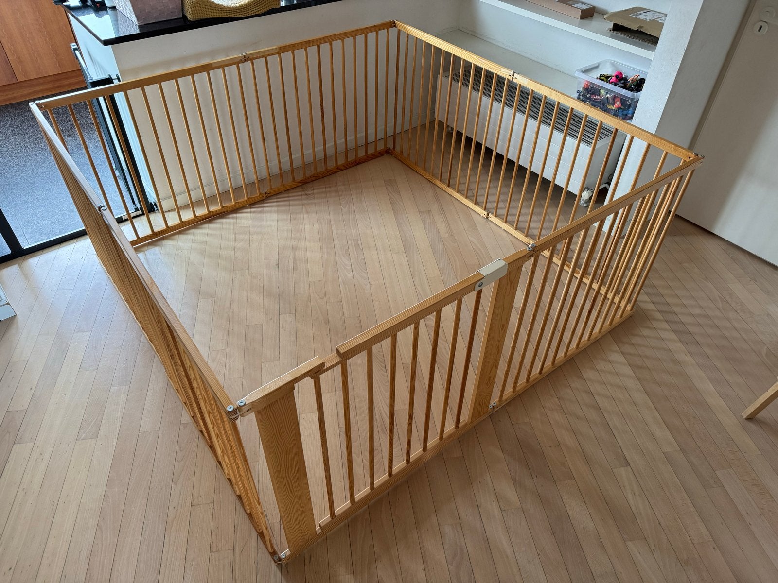 Houten grondbox met deur, 7 delen + 1 deur, 72 cm hoog, Ophalen, Zo goed als nieuw