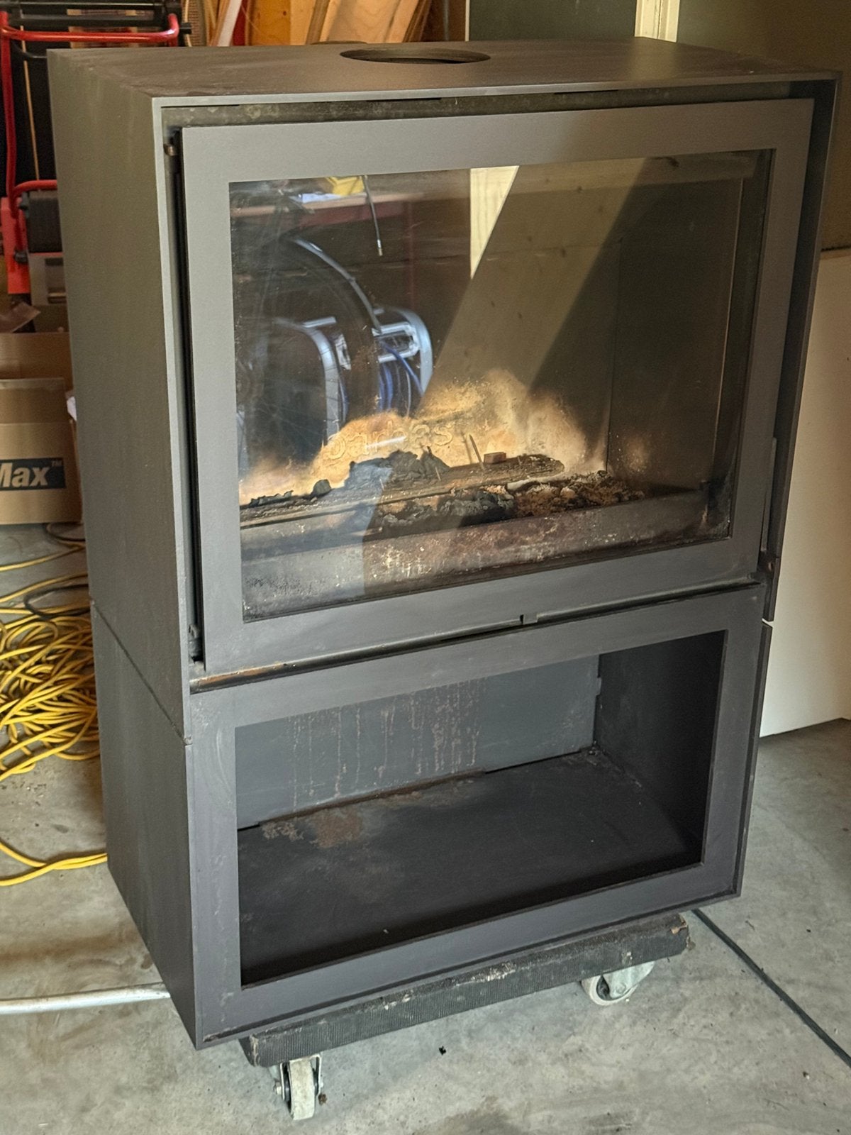 Barbas box 80 houtkachel 11kW met opslag compartiment, Huis en Inrichting, Ophalen, Zo goed als nieuw, Hout, Houtkachel